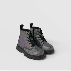 Zara Holographic Ankle Boots size 11